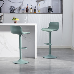 English Elm Bar Stools Set of 2 Adjustable Swivel Pu Leather Kitchen Island Seating with Back Mint Green W676P358684