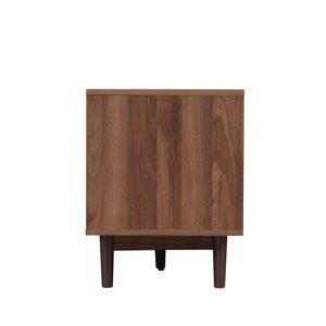 English Elm 76" Modern Chic TV Stand for Up to 85" TVs — Rattan Accents, Solid Wood Legs, Soft-Close Doors & Drawers N710P339467P