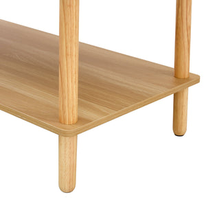 English Elm Modern 2-Tier Coffee Table with Open Shelf, Solid Wood + MDF, Rounded Legs, Durable Farmhouse Style Burly Wood W3226P279107