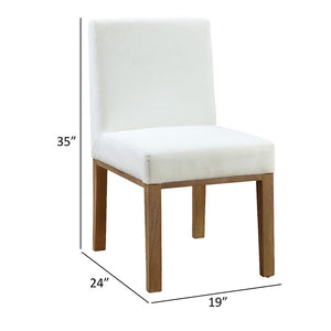 English Elm Rux White Upholstered Dining Chairs Set of 2 Rubberwood Farmhouse Style Seating B056P416852
