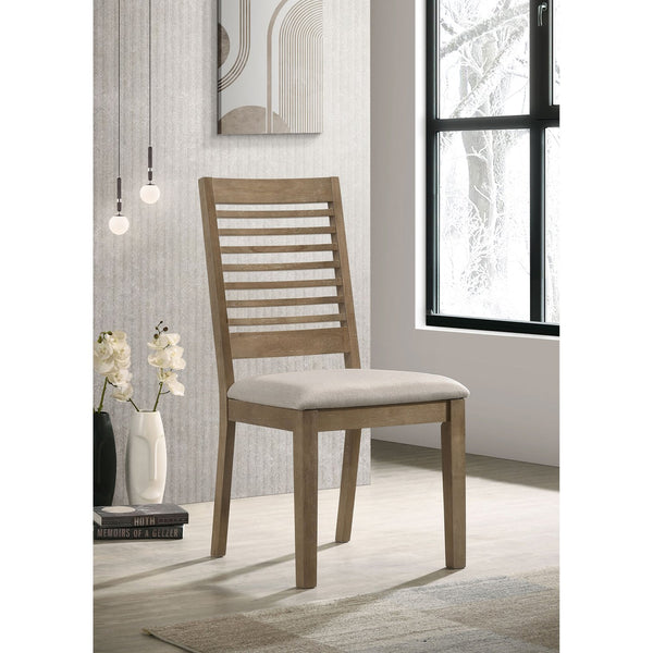 English Elm Malvika Washed Brown Wood Dining Side Chair Set of 2 — Farmhouse Ladderback, Foam-Padded Latte Seats, Sturdy Tapered Legs B062P299792