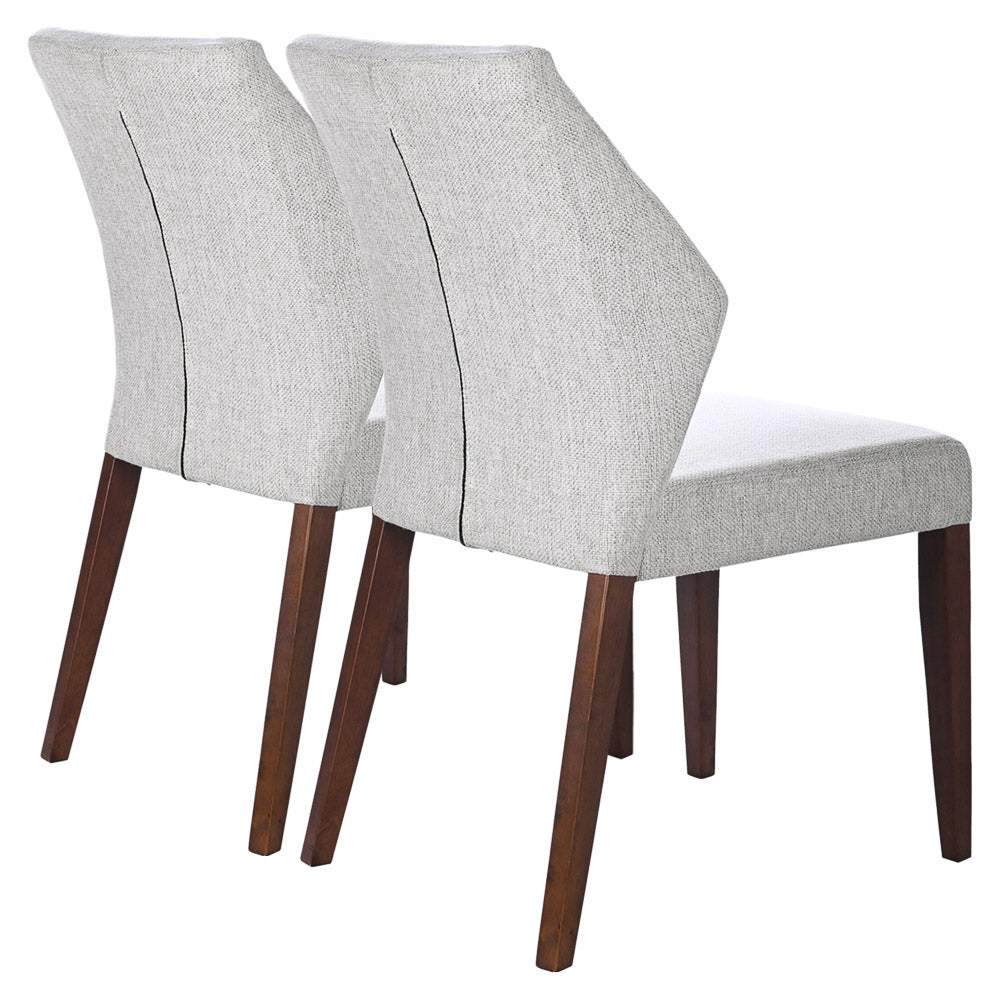 English Elm Ashcroft Furniture - Luca Light Grey Fabric Dining Chair Set of 2 — Upholstered Polyester Blend, Kiln-Dried Wood Frame, Padded Comfort B183P255322