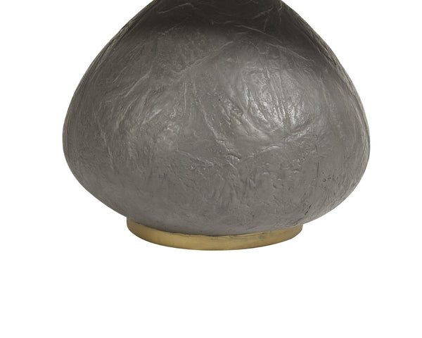 Sunpan MAEVA Contemporary Coffee Table: Sculptural Black Glass & Textured Concrete Design with Brass Accent 107185