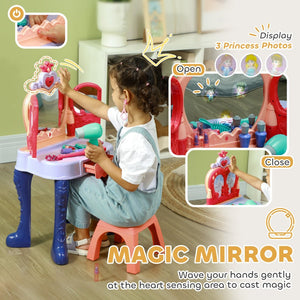 English Elm Qaba Kids Vanity Set With Mirror, Music & Lights - 20 Accessories For Creative Toddler Playtime! W2225P249753-GIGA