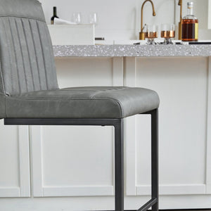 English Elm Faux Leather Counter Stools Set of Two Ergonomic Curved Back Metal Frame Kitchen Seating W5096P400639