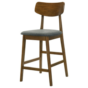 English Elm Aston Mid-century Counter Height Dining Set Walnut Finish Bentwood Chairs for Kitchen B062S01657