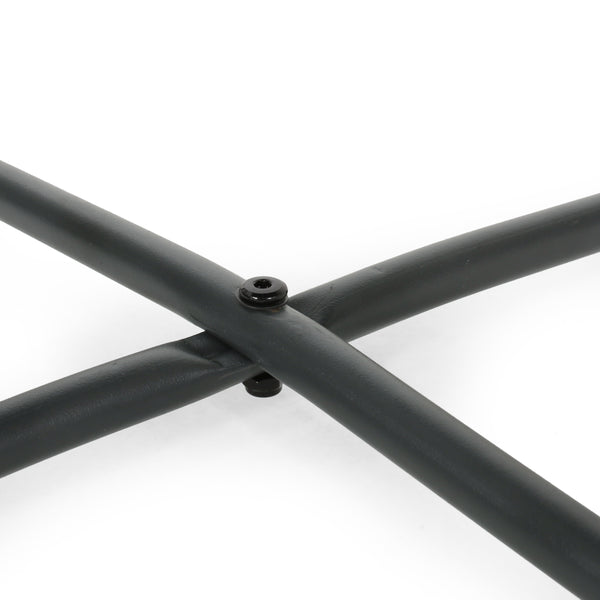 English Elm Christopher Knight Home® - ALDER Modern 18" Steel Side Table with X-Base Accent Finish – Sturdy Outdoor/Indoor End Table Grey 62848.00GRY