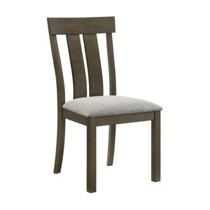 English Elm Lyoi Ladder Back Dining Chairs Set of 2 Gray Upholstered Seat Solid Wood Frame B056P417078