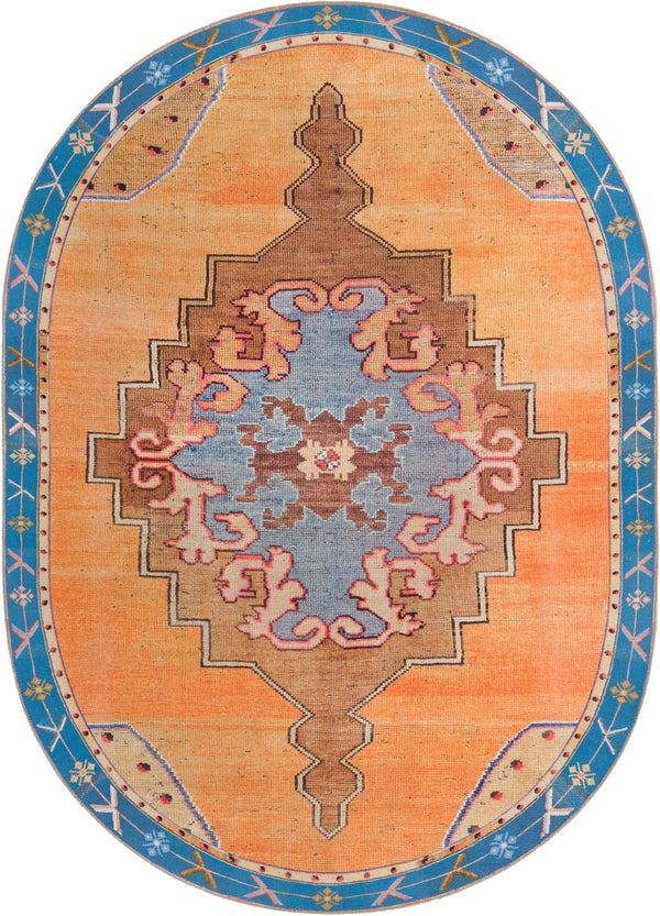 Unique Loom Timeless Thomas Machine Made Medallion Rug Orange, Brown/Ivory/Red/Beige/Black 7' 7" x 10' 6"