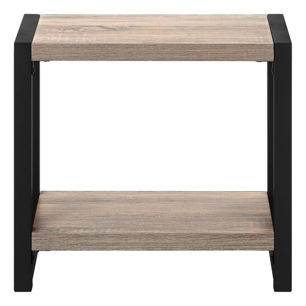 English Elm Accent Table Two Tier Narrow Black Laminate Metal Legs Modern Living Room Bedside B2710P218939