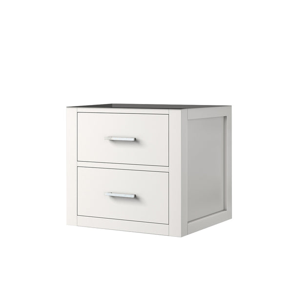 English Elm White Midcentury Wallhung Vanity 20" W x 18" D - Single Sink, Soft-Close Drawer, Fully Assembled B2731P257895