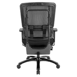 OSP Home Furnishings Vertical Mesh Back Ergonomic Manager Chair with Synchro Tilt and Polished Aluminum Base Black 99663B-3M