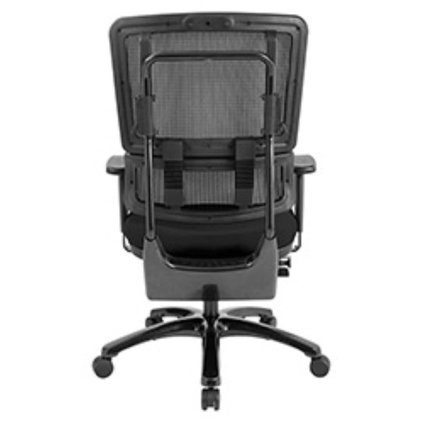 OSP Home Furnishings Vertical Mesh Back Ergonomic Manager Chair with Synchro Tilt and Polished Aluminum Base Black 99663B-3M