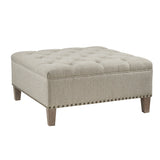 Madison Park Lindsey Traditional Tufted Square Cocktail Ottoman MP101-0984 Taupe