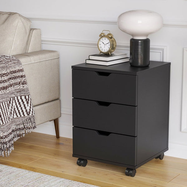 English Elm 3-drawer Rolling Wood File Cabinet with Locking Casters for Home Office Under Desk T3623P434206