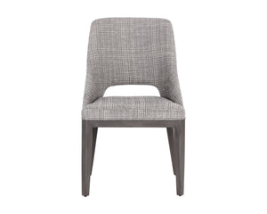 Sunpan Estrada Dining Chair - Elegant Design with Cutout Backrest, Light Grey Oak Legs for Stylish Comfort Naya Check Light Grey