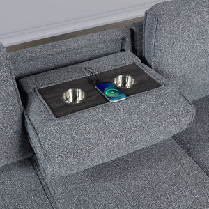 English Elm Rebecca Sleeper Sectional Sofa with Storage Chaise Usb Ports and Drop Down Table B201S00462