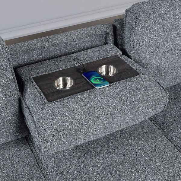 English Elm Rebecca Sleeper Sectional Sofa with Storage Chaise Usb Ports and Drop Down Table B201S00462