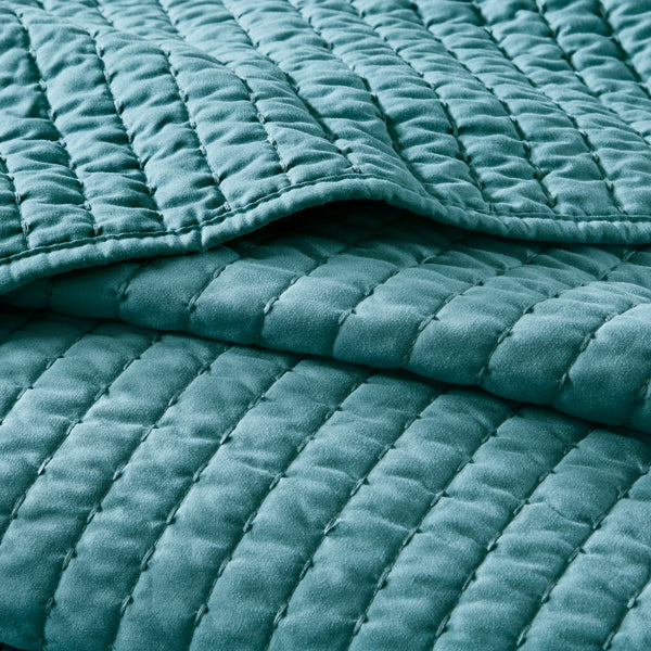 English Elm 3 Piece Keaton Reversible Quilt Set Teal King/Cal King - Brushed Microfiber, Antimicrobial, Cozy Farmhouse Look B035129044
