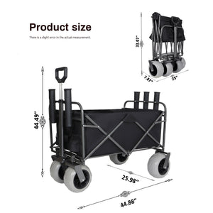 English Elm Fishing Beach Cart with All Terrain Steel Frame 500lb Capacity Pneumatic Tires W2932P352666