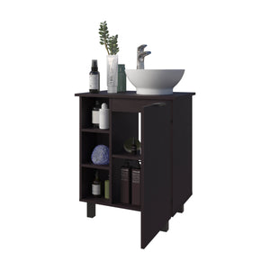 English Elm FM Floating Bathroom Vanity with Integrated Sink and Soft-Close Cabinet for Sleek Modern Storage Wenge 28.7 L x 28.7 W x 11.4 H B128P335855