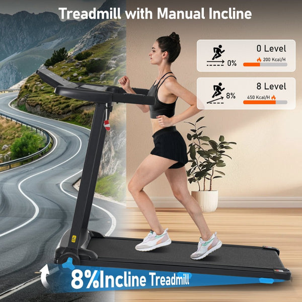 English Elm Treadmill Foldable Home Gym with 3hp Motor Incline Cushioned Belt and Bluetooth Speaker N728P337620B