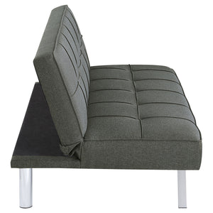 English Elm Joel Grey Tufted Convertible Sofa Bed with Plush Cushioning, Metal Legs, Modern Grey Elegance B062P344956