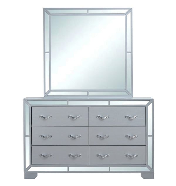 English Elm Murry Five Drawer Glam Dresser with Mirror Trim Fronts and Chrome Crystal Pulls B078P473041