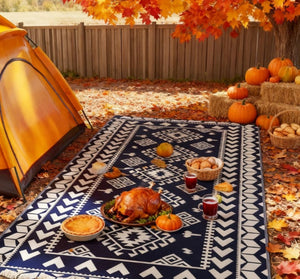 English Elm Patio Rug Reversible Polypropylene Geometric Outdoor Mat for Camping Rv Lawn Use T3971P421628
