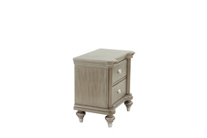 English Elm Luxury Glam Antique Silver-Champagne Nightstand with 2 Drawers, Modern Bedside Storage 28x18x28" B011P210121