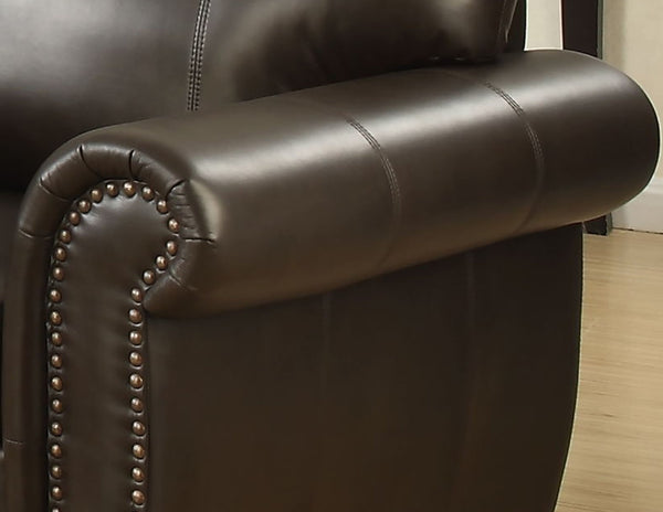 English Elm Tranditional Vintage Dark Brown Leather Sofa - 3-Seater With Curved Armrests & 2 Pillows For Comfort B347P408523-GIGA