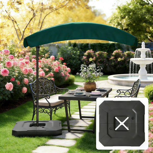 English Elm Cantilever Umbrella Weight Plates Fillable Hdpe Ballast for Outdoor Cross Base Stability Black T3971P454759