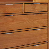 30" Solid Wood 6-Drawer Chest with Gallery BR6DRLEEDRCA-T Caramel BR6DRLEEDRCA-T Walker Edison