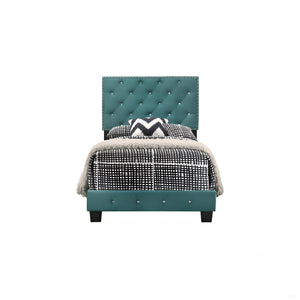 English Elm Charming Velvet Twin Bed with Hidden Storage Drawers, Casual Solid Frame, Easy Assembly Comfort Green 24.6 L x 44 W x 5.5 H B078108017