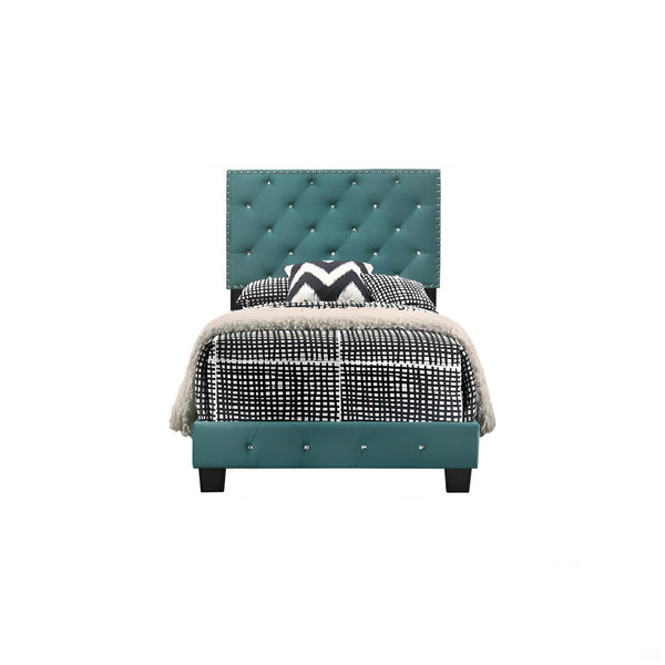 English Elm Charming Velvet Twin Bed with Hidden Storage Drawers, Casual Solid Frame, Easy Assembly Comfort Green 24.6 L x 44 W x 5.5 H B078108017