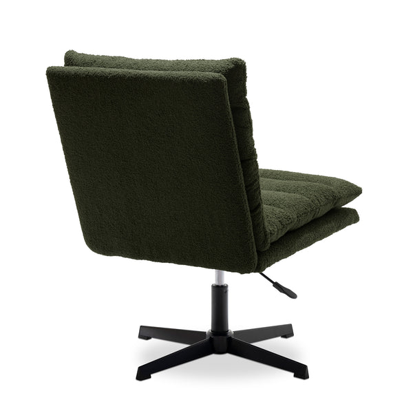 English Elm Green Teddy Fabric Swivel Accent Chair with Plush High-Density Foam, Wide Curved Mid-Century Lounge Seat W1164P239088