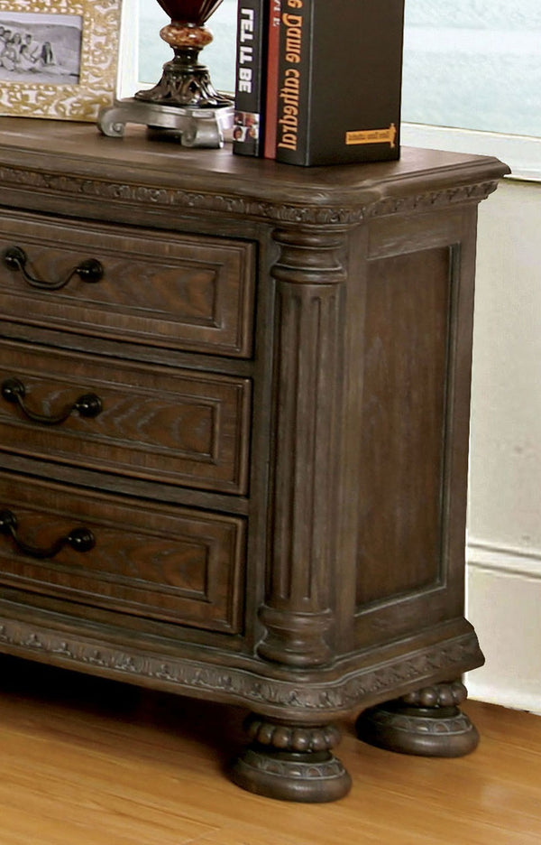 English Elm Traditional Bolingbrook 3-Drawer Nightstand with Framed Detail, Pine Veneer Finish, Knob Hardware Natural,Rustic 34 L x 22 W x 32 H B011P233657