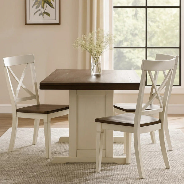 English Elm Orso Solid Mahogany Farmhouse Dining Table Seats Six with Trestle Base B056P416964