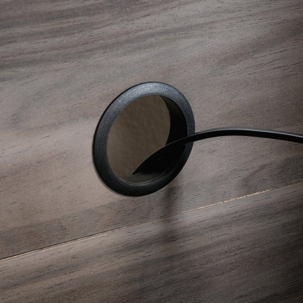 English Elm Credenza, Dark Gray finish – Spacious 65.25" storage buffet with adjustable shelves, cord management, drawers, versatile placement B356P367838