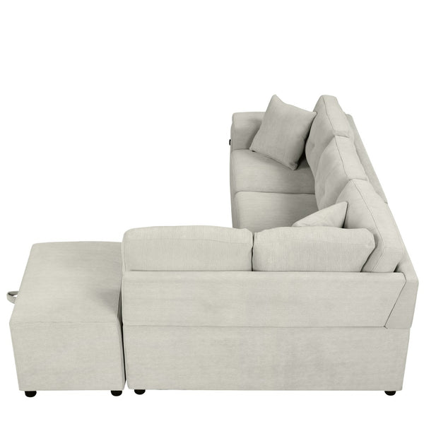 English Elm Sku Convertible Sleeper Sofa with Storage Drawer Ottoman Usb Ports Studio Ready N719P185588E