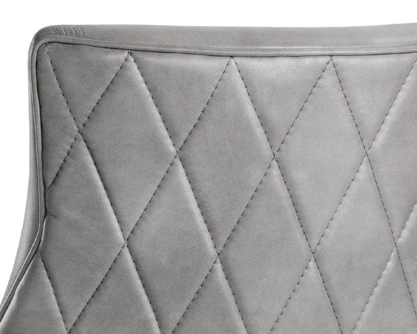 Sunpan Florence Dining Chair Set of 2 - Elegant Fabric, Rustic Bronze Frame, Diamond Stitched Back Design Bravo Metal