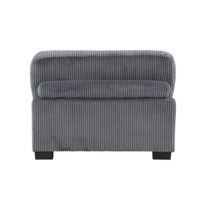 English Elm 1Pc Modern Modular Armless Chair In Plush Gray Corduroy – Versatile Seating With Matching Pillow! B011P220981