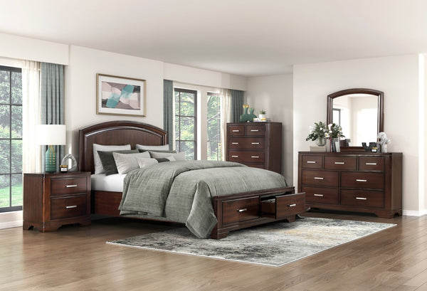 English Elm Modern Cherry Birch Veneer Tall Chest Six Drawers Transitional Bedroom Storage B011P469530