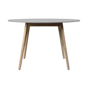 English Elm Kylie Outdoor Round Dining Table Eucalyptus Wood Stone Top Seats Six Patio B2736P464845