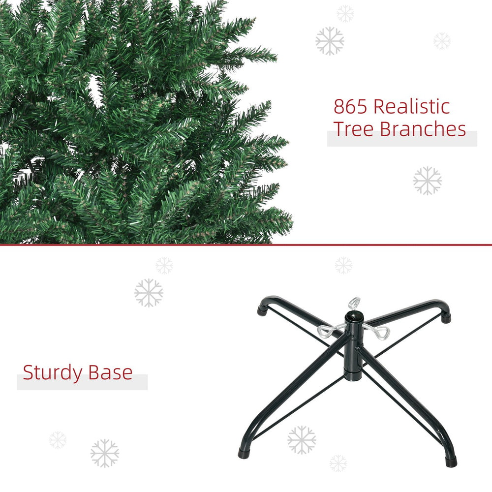 English Elm Homcom 7' Slim Fir Artificial Christmas Tree - Realistic, Space-Saving Design For Holiday Cheer W2225P229505