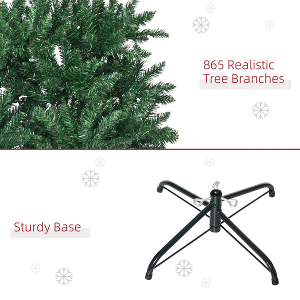 English Elm Homcom 7' Slim Fir Artificial Christmas Tree - Realistic, Space-Saving Design For Holiday Cheer W2225P229505
