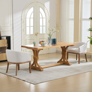 English Elm Mid Velvet Cantilever Dining Chairs Set of 2 — Mid Century Linen Upholstered Rattan Back, Chrome Base, DurableComfort Beige W1143P346923