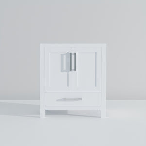 English Elm White Bath Vanity 30" W x 22" D — Solid Wood E0 Plywood, Soft-Close Drawer, Open Shelf, Fully Assembled B2731P258772