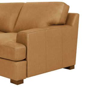 English Elm Leather Match Modular Sectional Sofa Top Grain Upholstered L Shaped Living Room Ginger B2748S00031