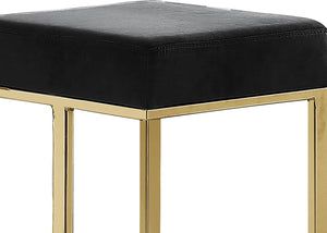 English Elm 25 in Backless Faux Leather Counter Stools with Brushed Gold Sled Base Set of 2 Black+Gold B011P497735